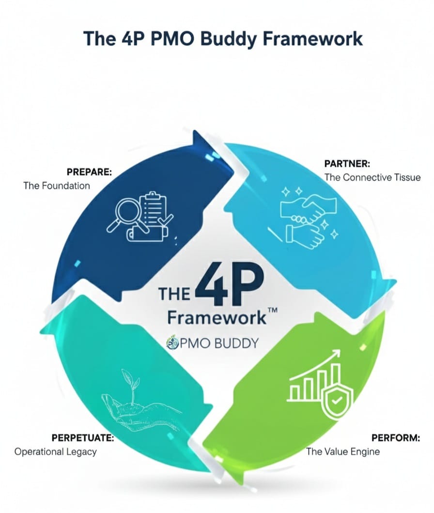 The 4P PMO Buddy Framework diagram